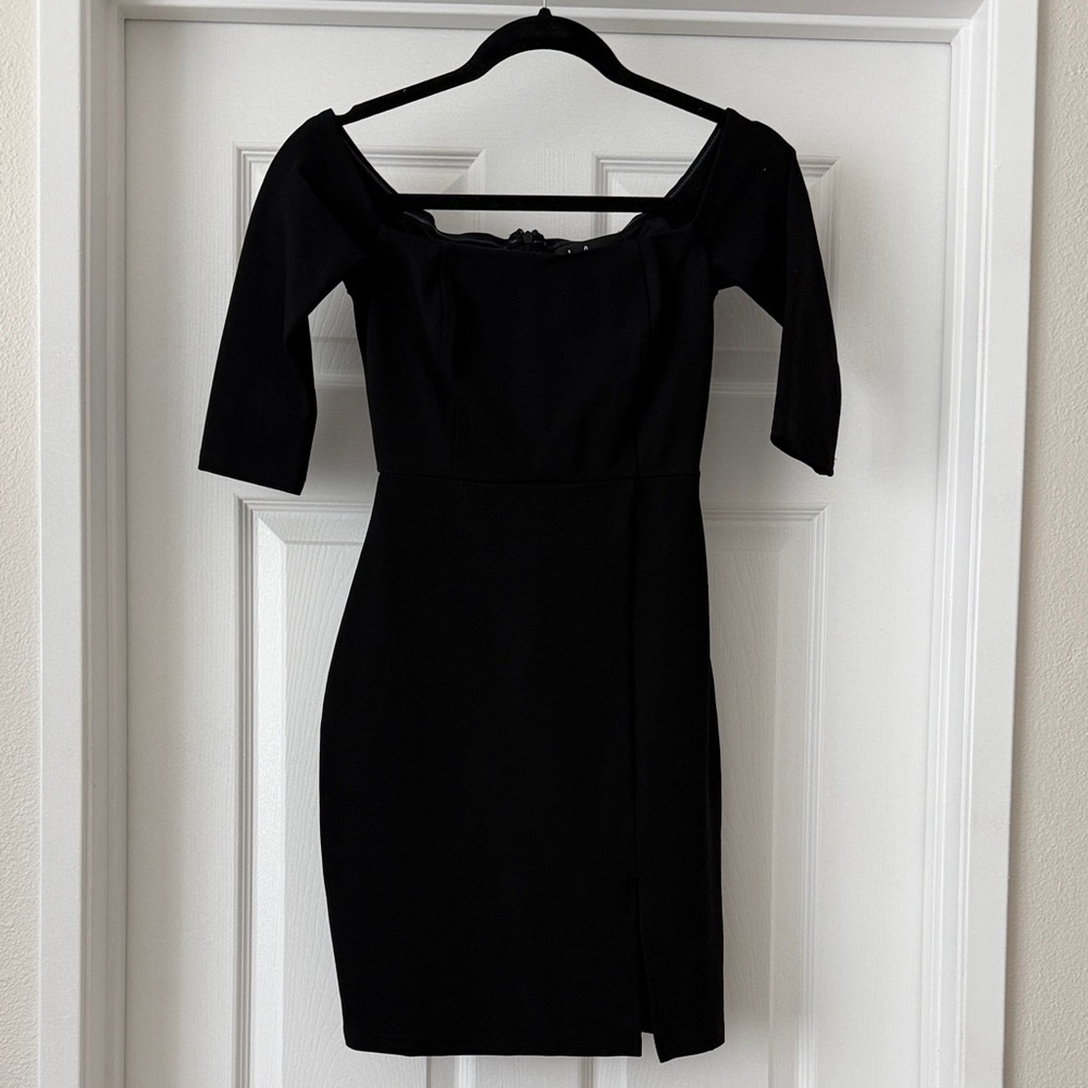 Lulu's Elegant Black Off-Shoulder Dress